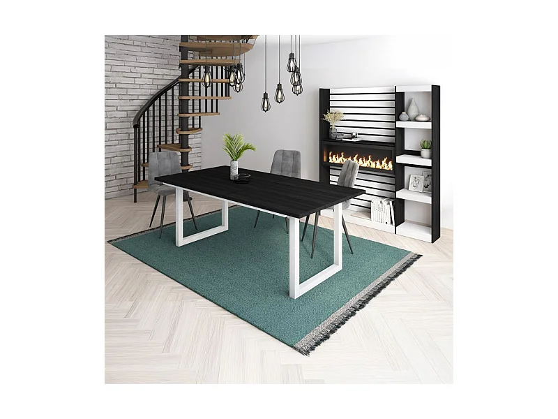 Mesa de comedor Altea 200 Negro Blanco