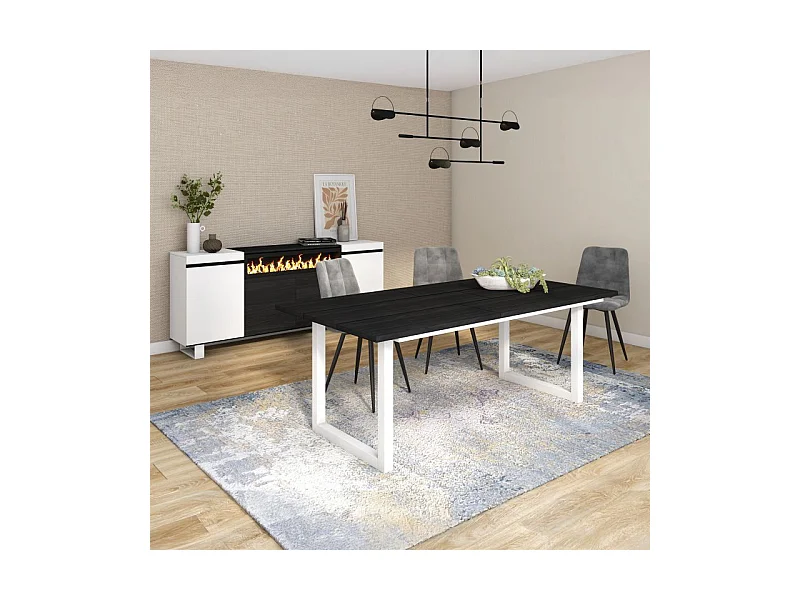 Mesa de comedor Altea 200 Negro Blanco