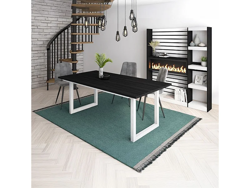 Mesa de comedor Altea 200 Negro Blanco