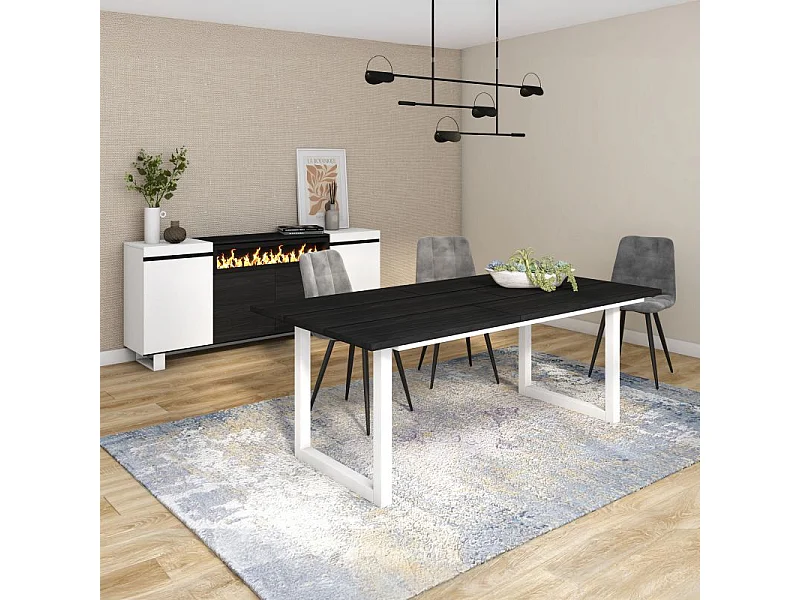 Mesa de comedor Altea 200 Negro Blanco