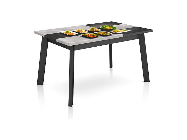 Mesa de comedor Naira 140 Negro Cemento Negro