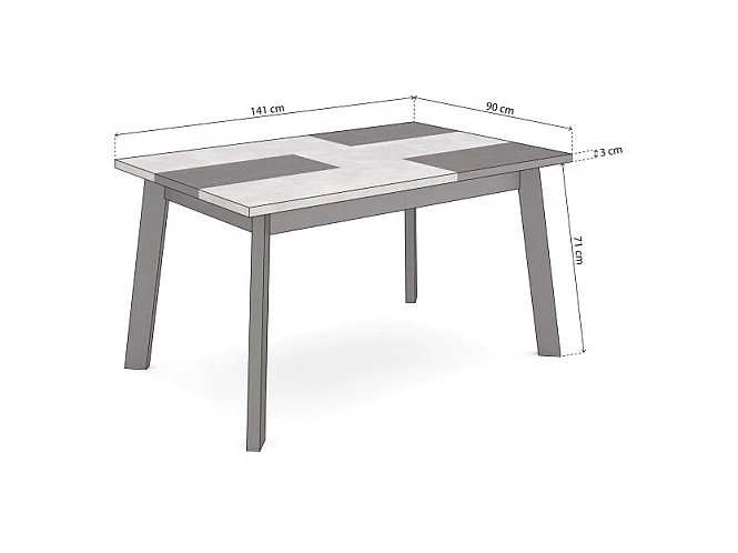 Mesa de comedor Naira 140 Negro Cemento Negro