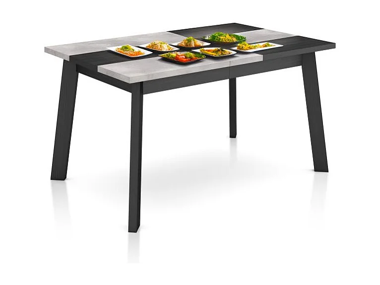 Mesa de comedor Naira 140 Negro Cemento Negro