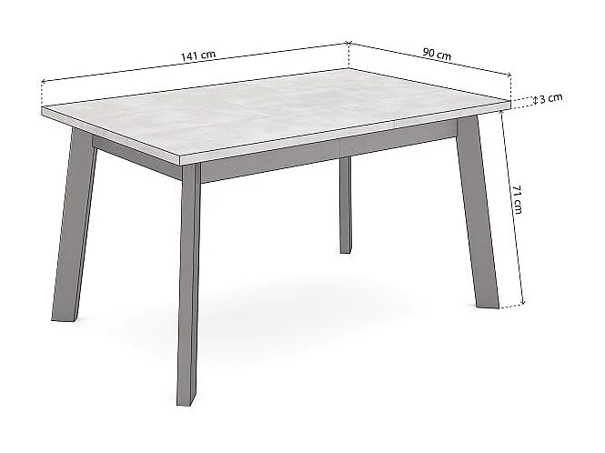 Mesa de comedor Naira 140 Cemento Negro