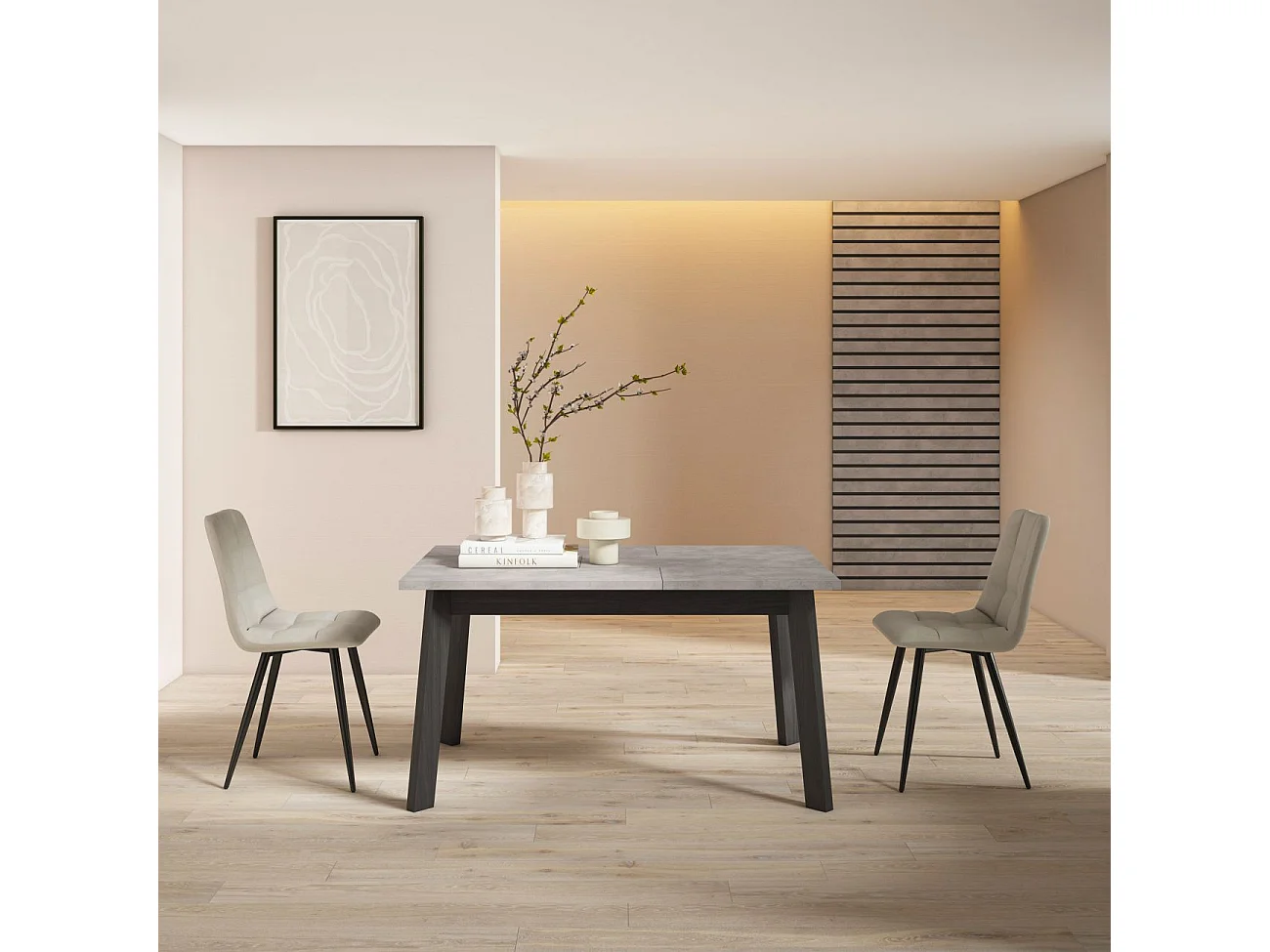 Mesa de jantar Naira 140 Cemento Negro