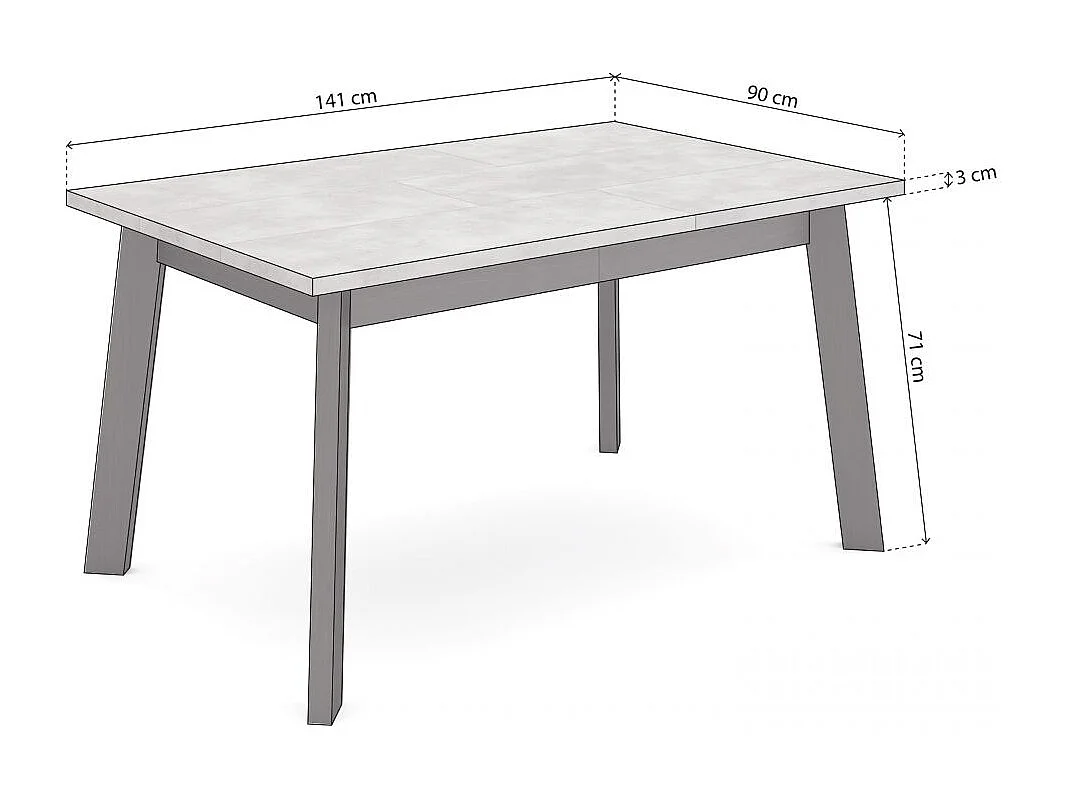 Mesa de jantar Naira 140 Cemento Negro