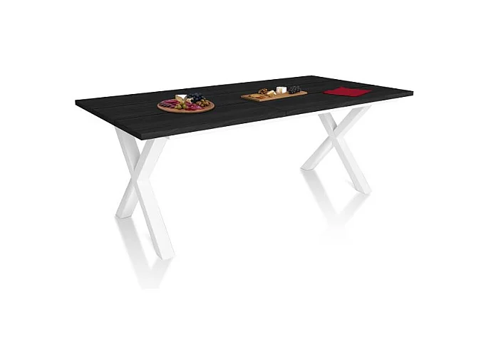 Mesa de comedor Oana 200 Negro Blanco