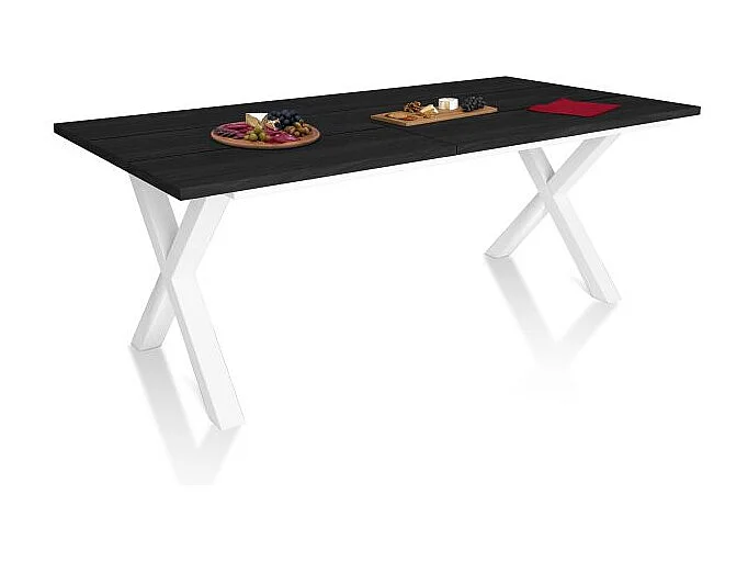 Mesa de comedor Oana 200 Negro Blanco