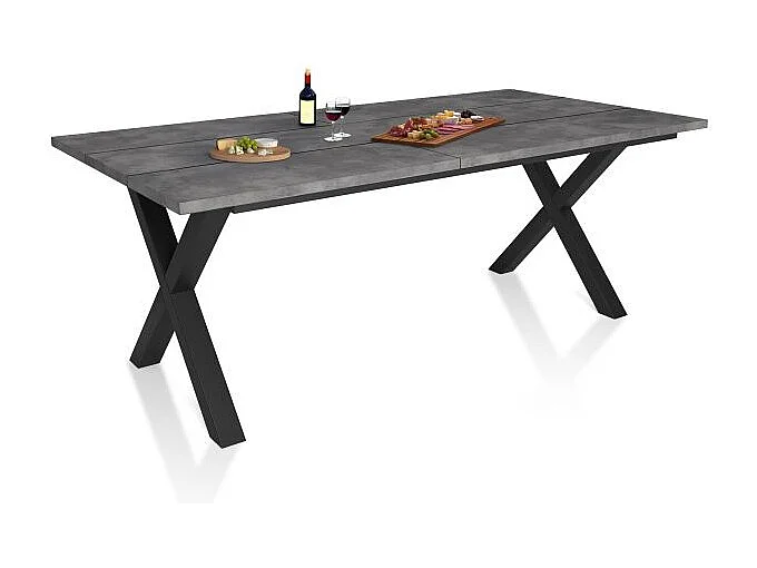 Mesa de comedor Oana 200 Cemento Negro
