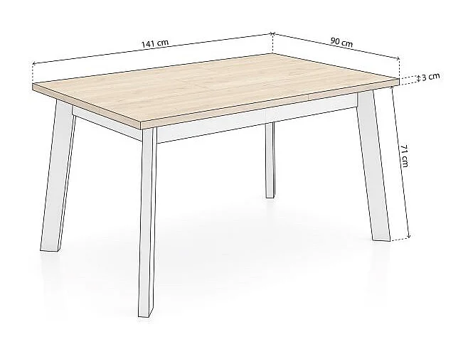 Mesa de comedor Naira 140 Roble Blanco