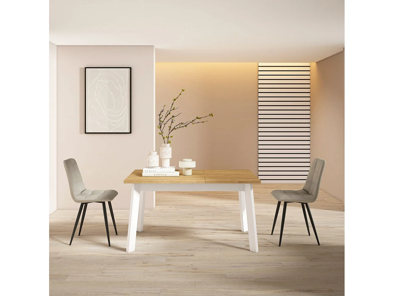 Mesa de comedor Naira 140 Roble Blanco