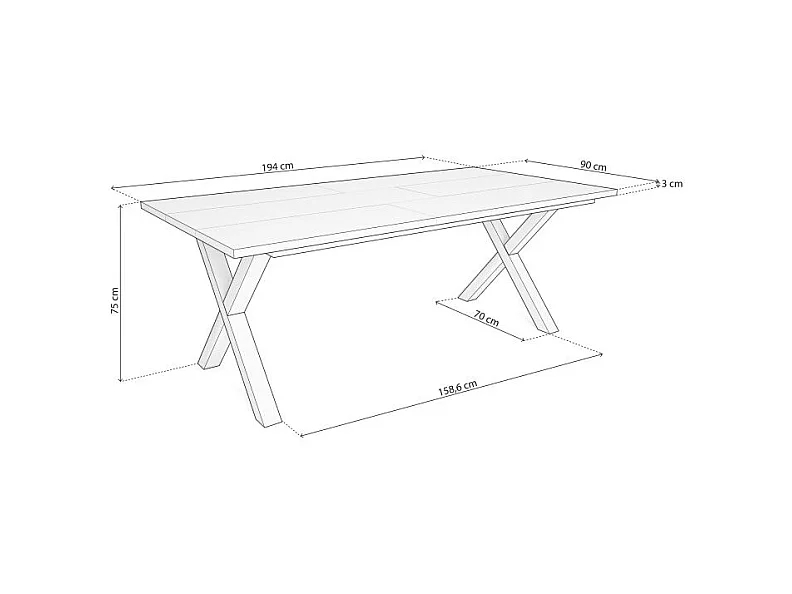 Mesa de comedor Oana 200 Blanco