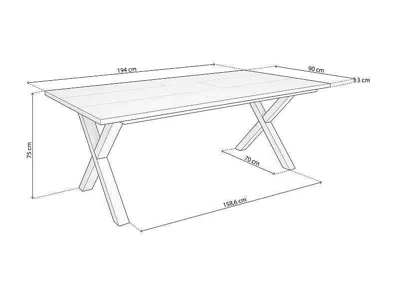 Mesa de comedor Oana 200 Blanco