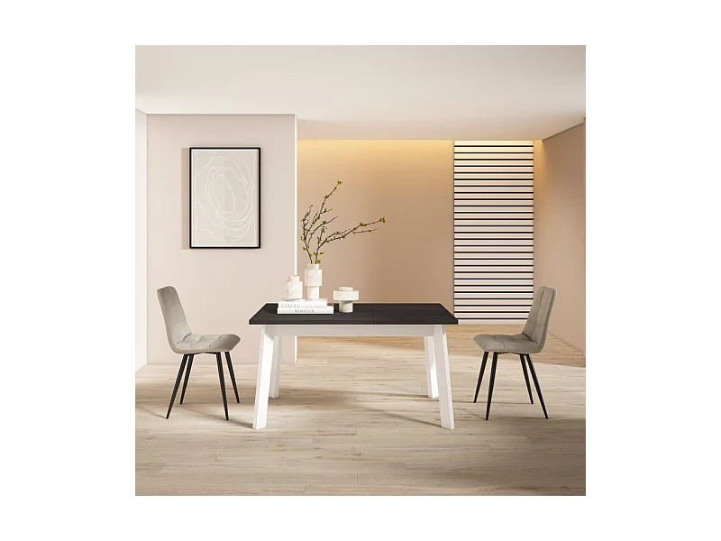 Mesa de comedor Naira 140 Negro Blanco