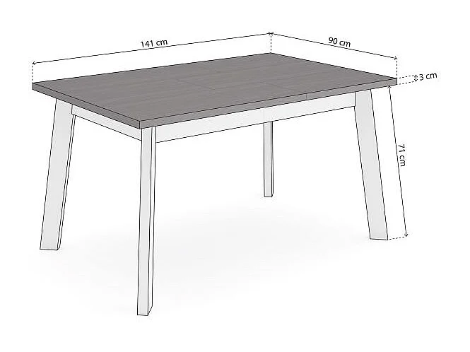 Mesa de comedor Naira 140 Negro Blanco