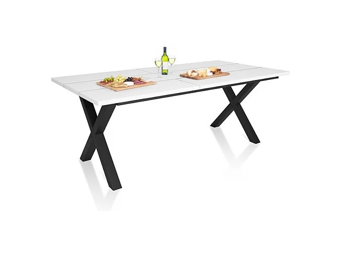 Mesa de comedor Oana 200 Blanco Negro