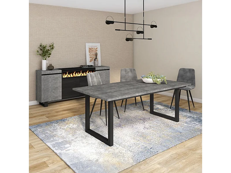 Mesa de comedor Altea 200 Cemento Negro