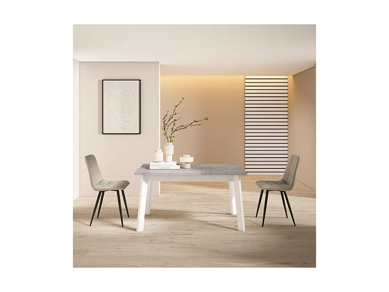 Mesa de comedor Naira 140 Cemento Blanco