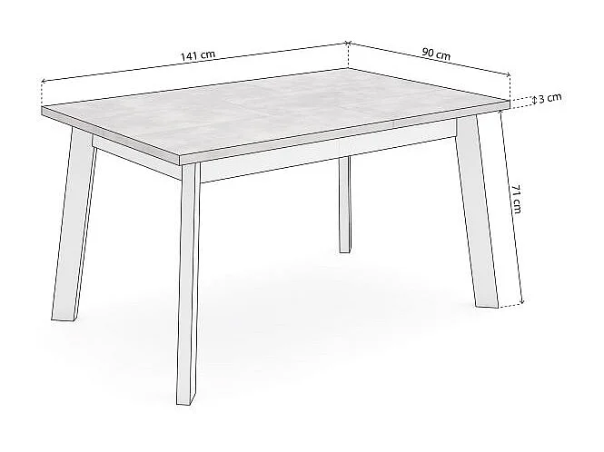 Mesa de comedor Naira 140 Cemento Blanco