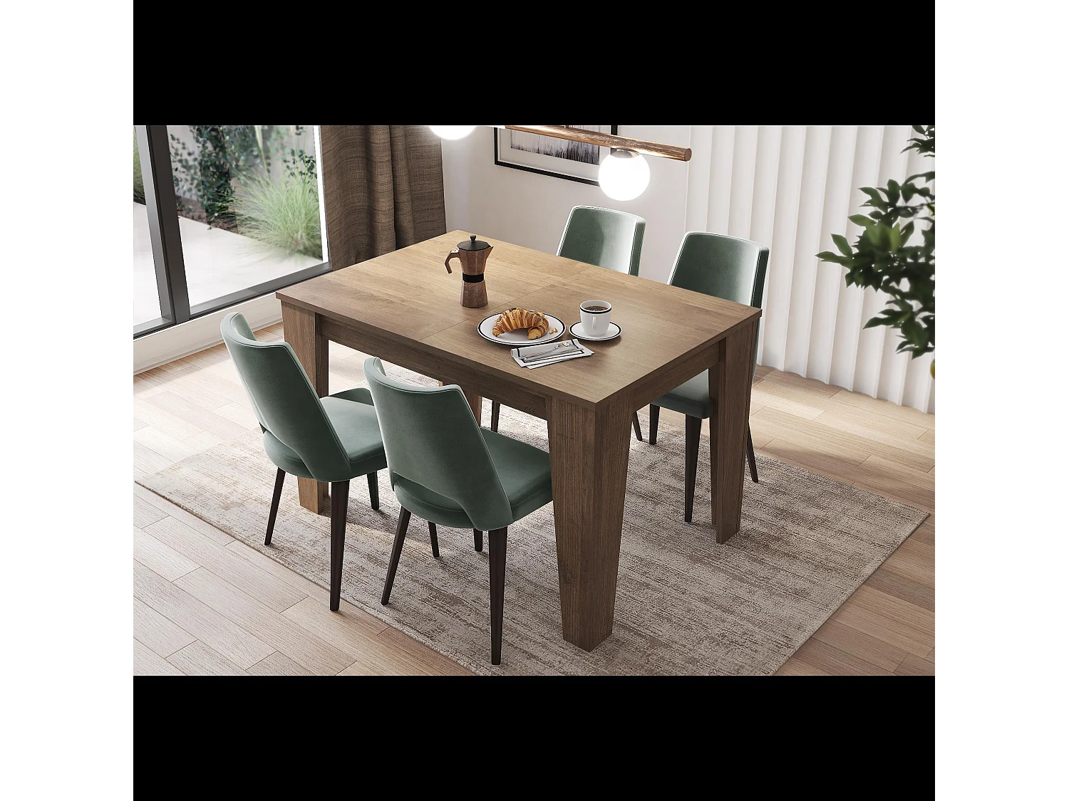 Tavolo da Pranzo Allungabile Da 120 A 160 Cm Gambe a Spillo Design Moderno 6 Posti Estensibile Con Guide In Metallo Cucina Salotto Soggiorno 160 x 90 x 78 Cm (Noce)