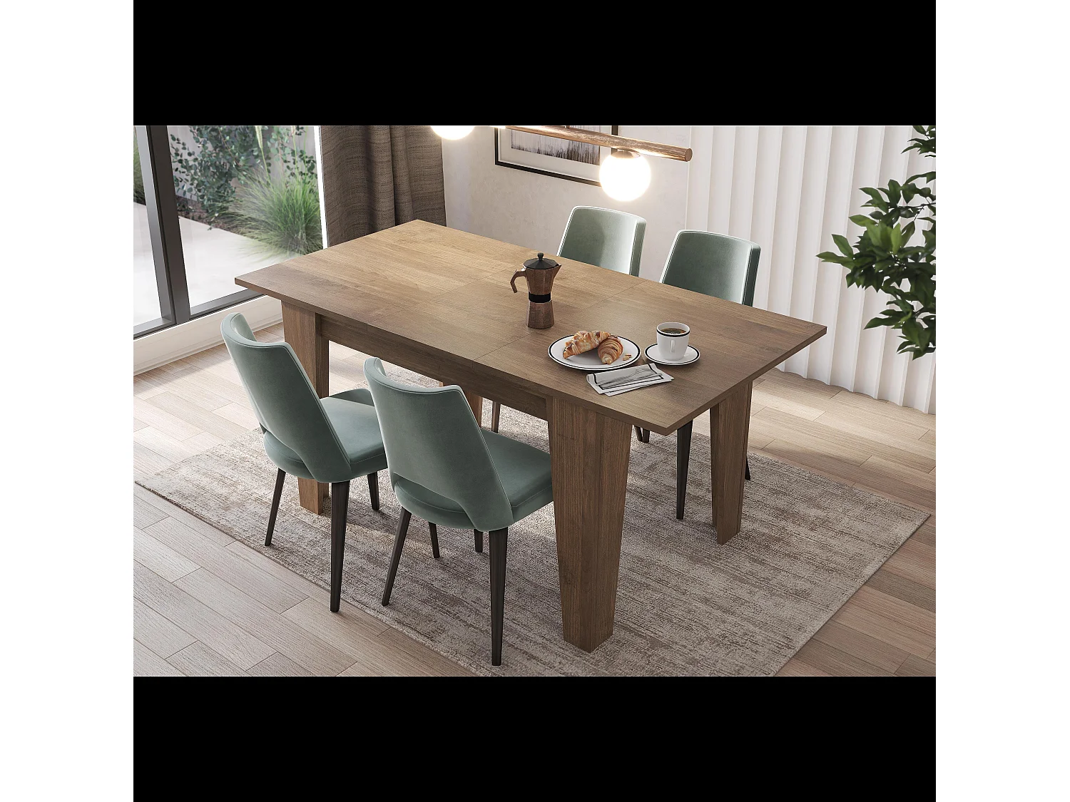 Tavolo da Pranzo Allungabile Da 120 A 160 Cm Gambe a Spillo Design Moderno 6 Posti Estensibile Con Guide In Metallo Cucina Salotto Soggiorno 160 x 90 x 78 Cm (Noce)