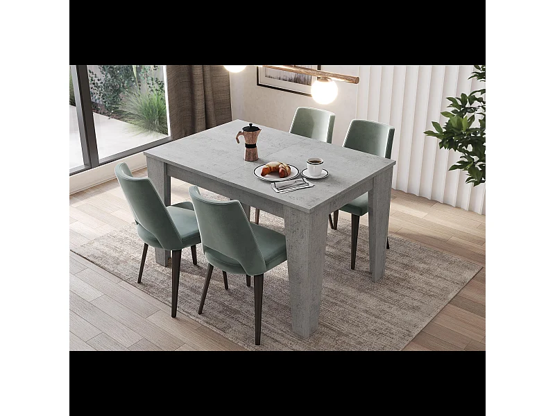 Tavolo da Pranzo Allungabile Da 120 A 160 Cm Gambe a Spillo Design Moderno 6 Posti Estensibile Guide In Metallo Cucina Salotto Soggiorno Grigio