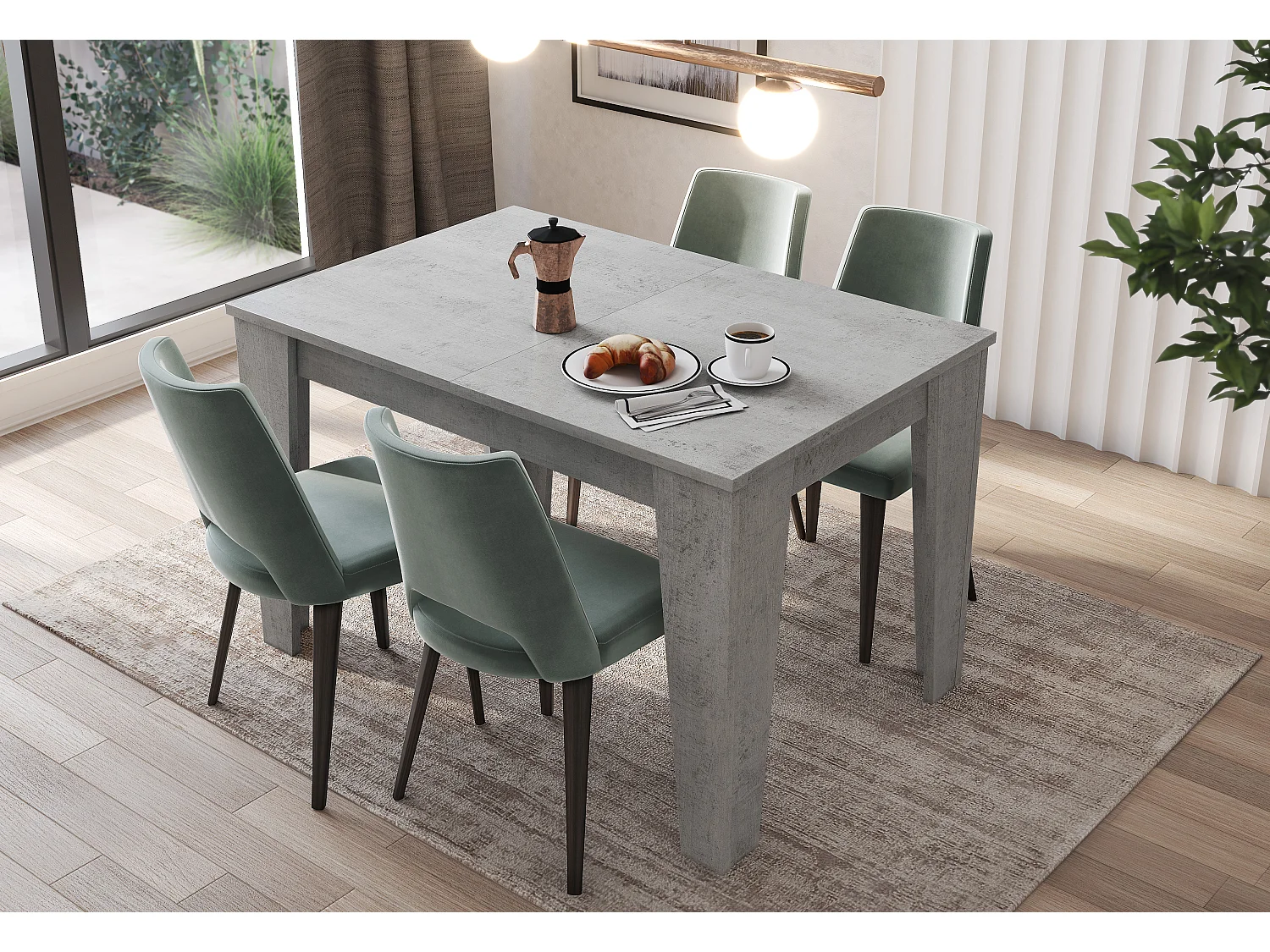 Tavolo da Pranzo Allungabile Da 120 A 160 Cm Gambe a Spillo Design Moderno 6 Posti Estensibile Con Guide In Metallo Cucina Salotto Soggiorno 160 x 90 x 78 Cm Grigio