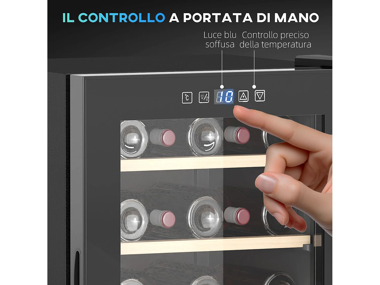 Cantinetta frigo per 41 bottiglie con controllo della temperatura