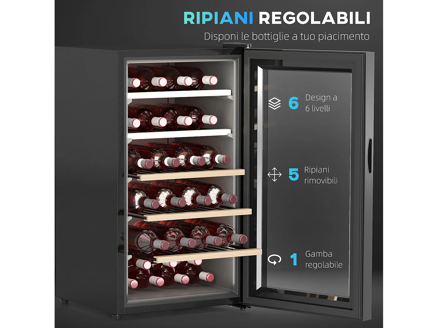 Cantinetta frigo per 41 bottiglie con controllo della temperatura