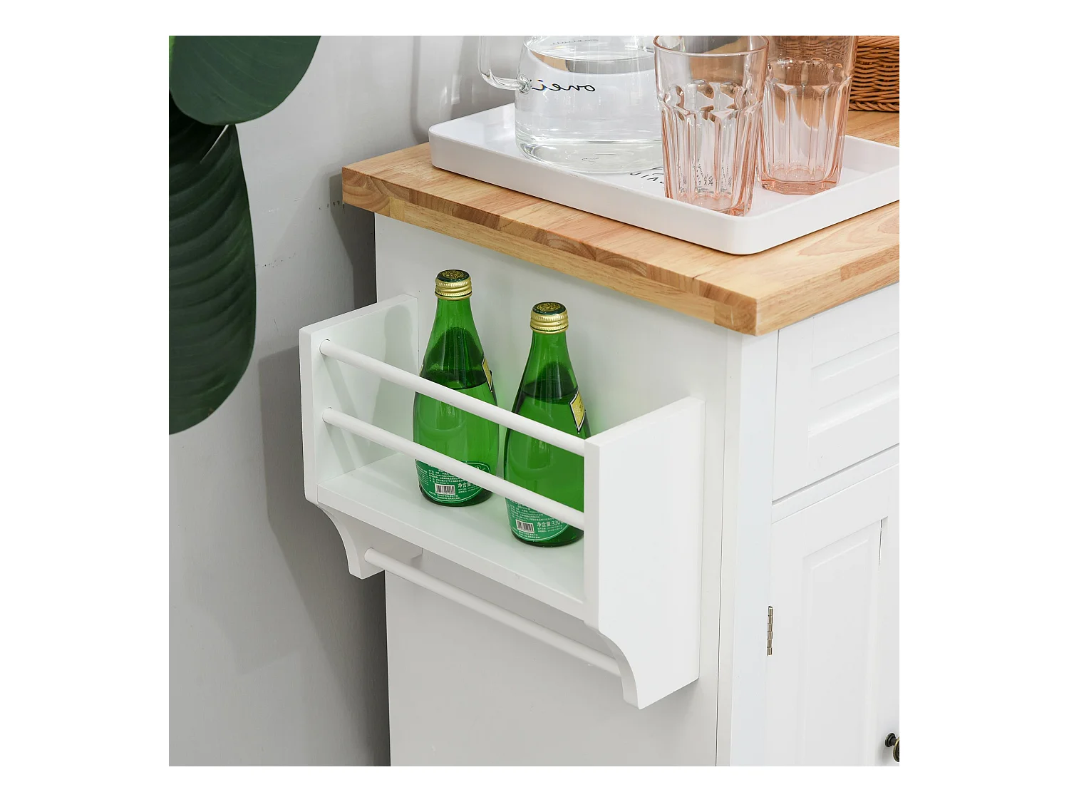 Carrello da cucina con cassetti armadietti portaspezie 4 ruote