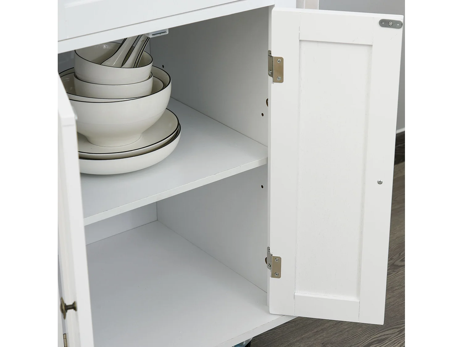 Carrello da cucina con cassetti armadietti portaspezie 4 ruote