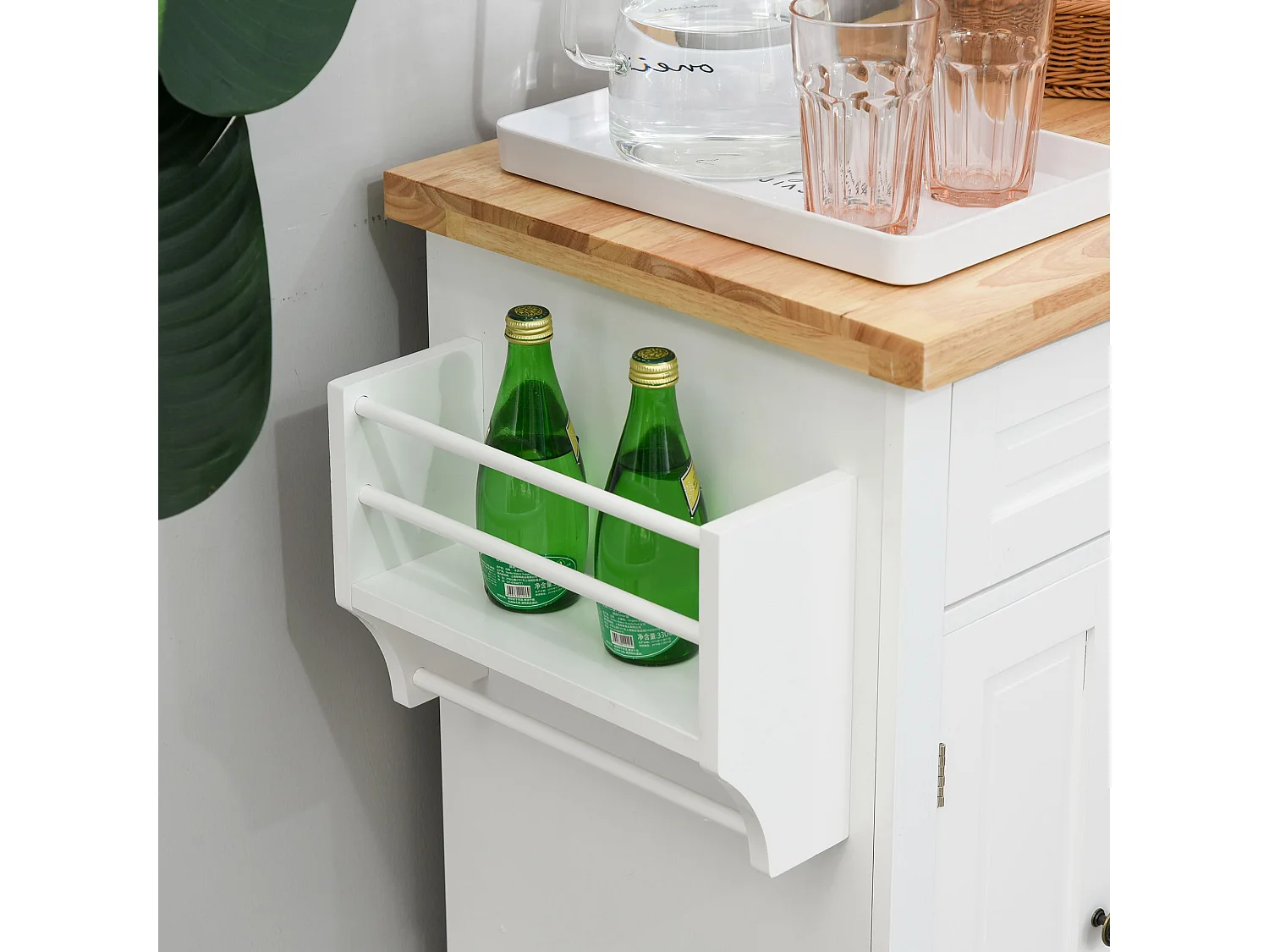 Carrello da cucina con cassetti armadietti portaspezie 4 ruote