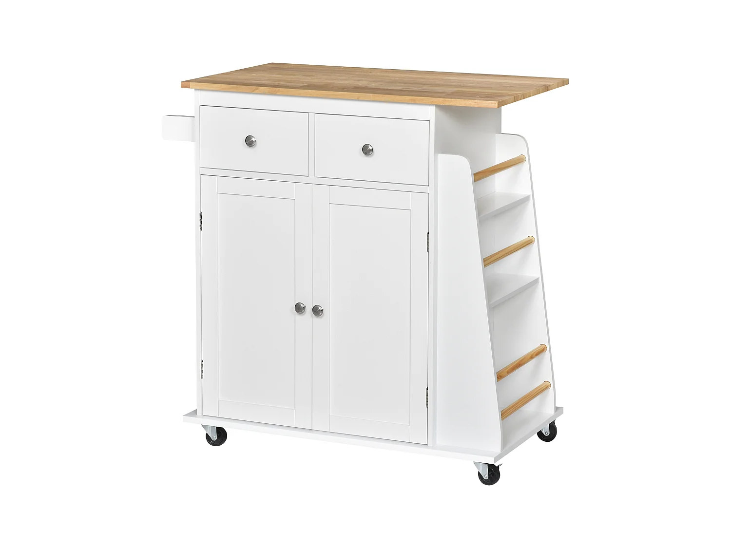 Carrello da cucina a 3 livelli portaoggetti salvaspazio legno