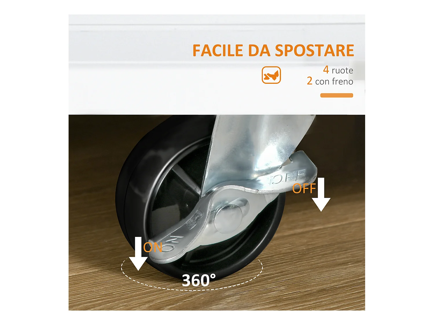 Carrello da cucina a 3 livelli portaoggetti salvaspazio legno