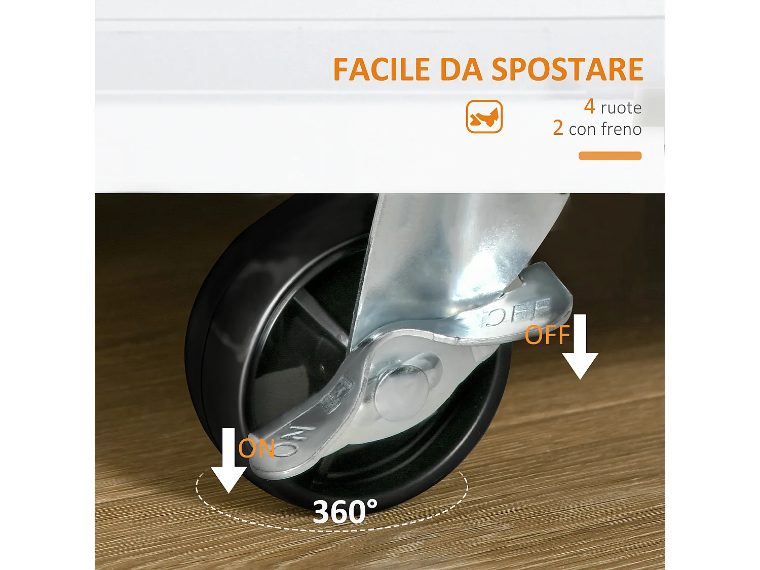 Carrello da cucina a 3 livelli portaoggetti salvaspazio legno