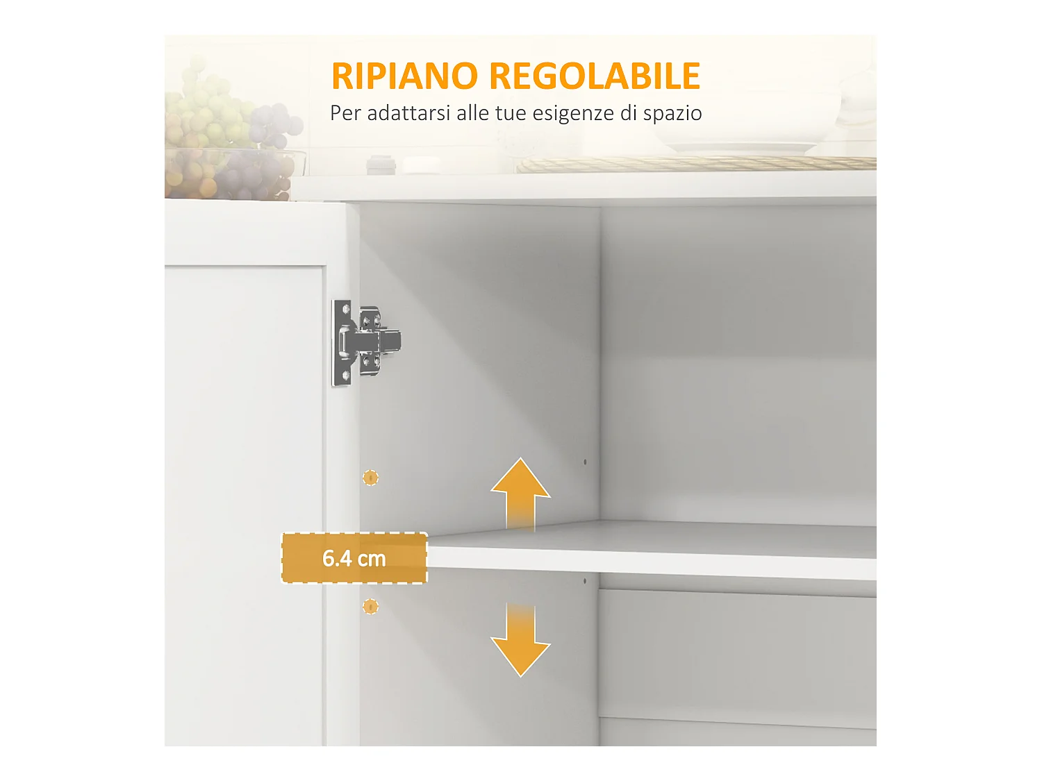 Isola per cucina con cassetto armadietti a 2 ante e 2 ripiani