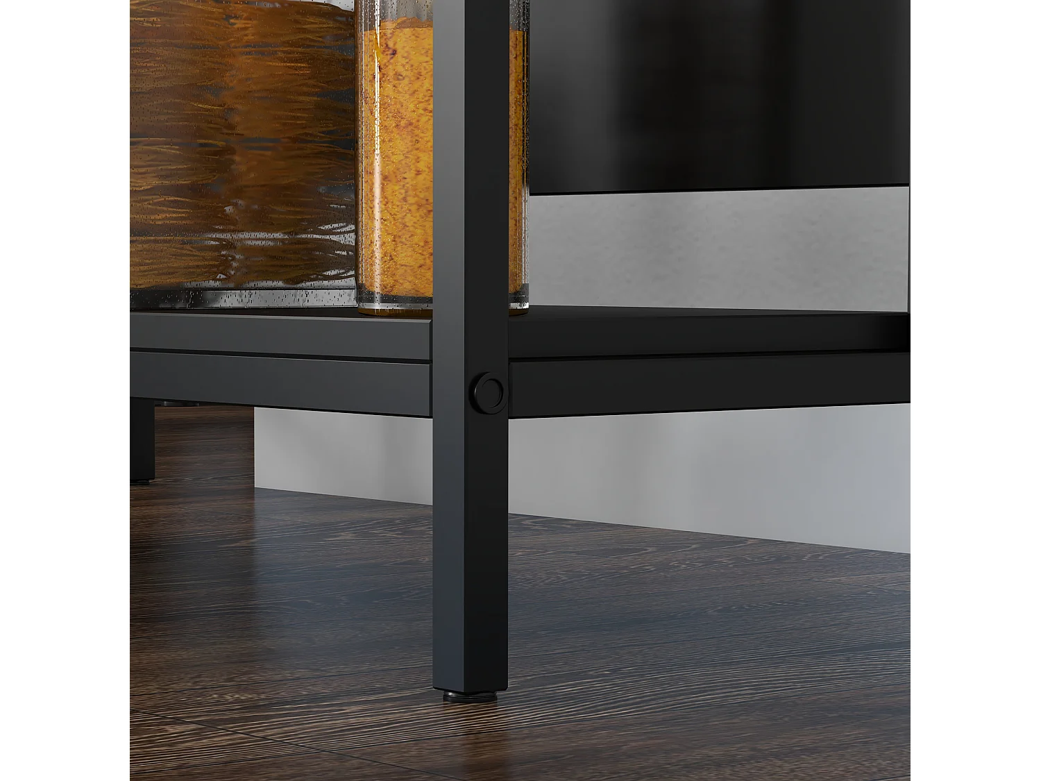 Isola da cucina con piano effetto marmo e metallo nero e bianco