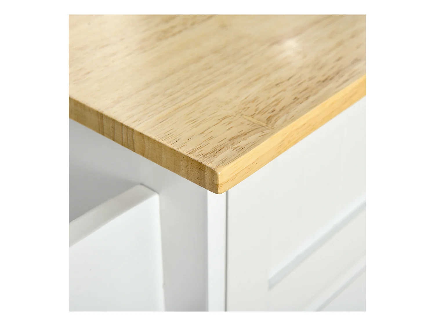 Carrello da cucina multiuso in legno 121x46x91cm bianco