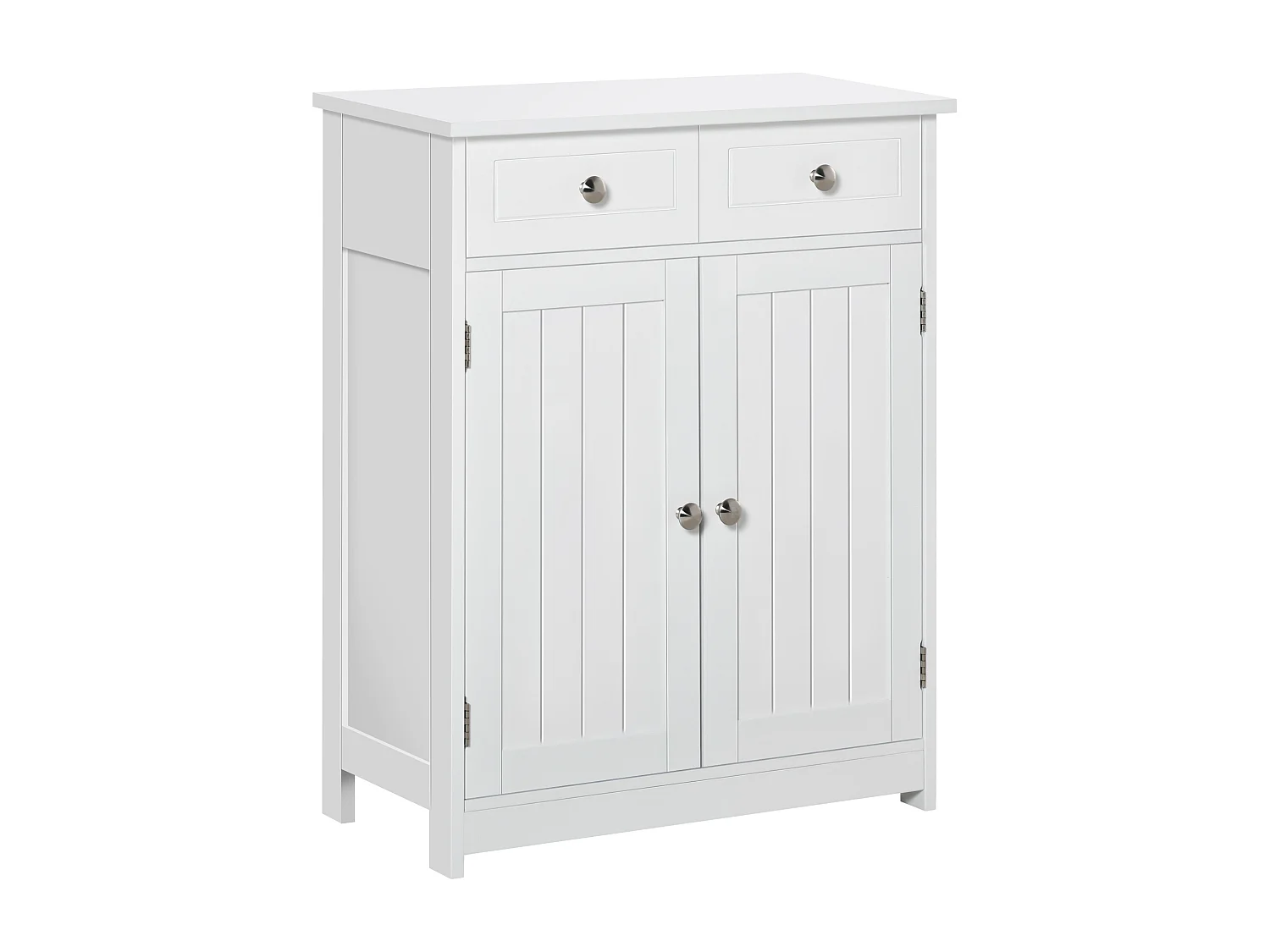 Mobile bagno 2 ante con ripiano regolabile e 2 cassetti bianco