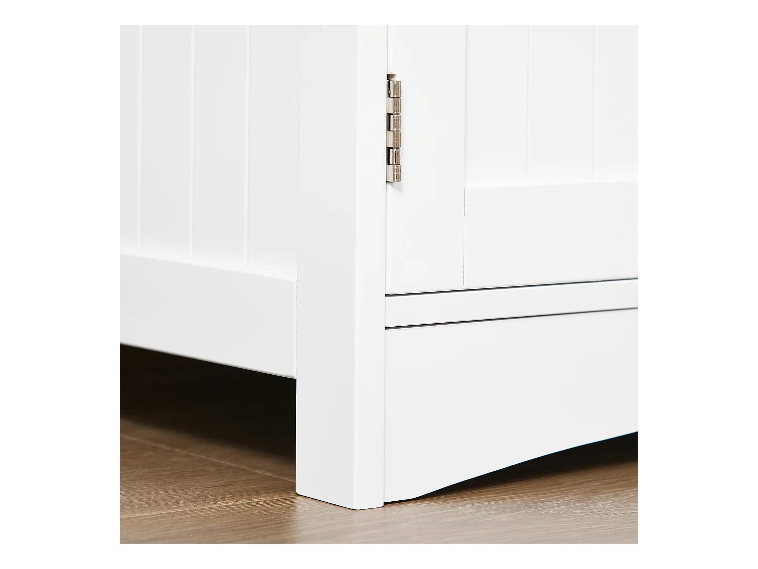 Mobile bagno multiuso in legno bianco con ante 60x33x122.5cm