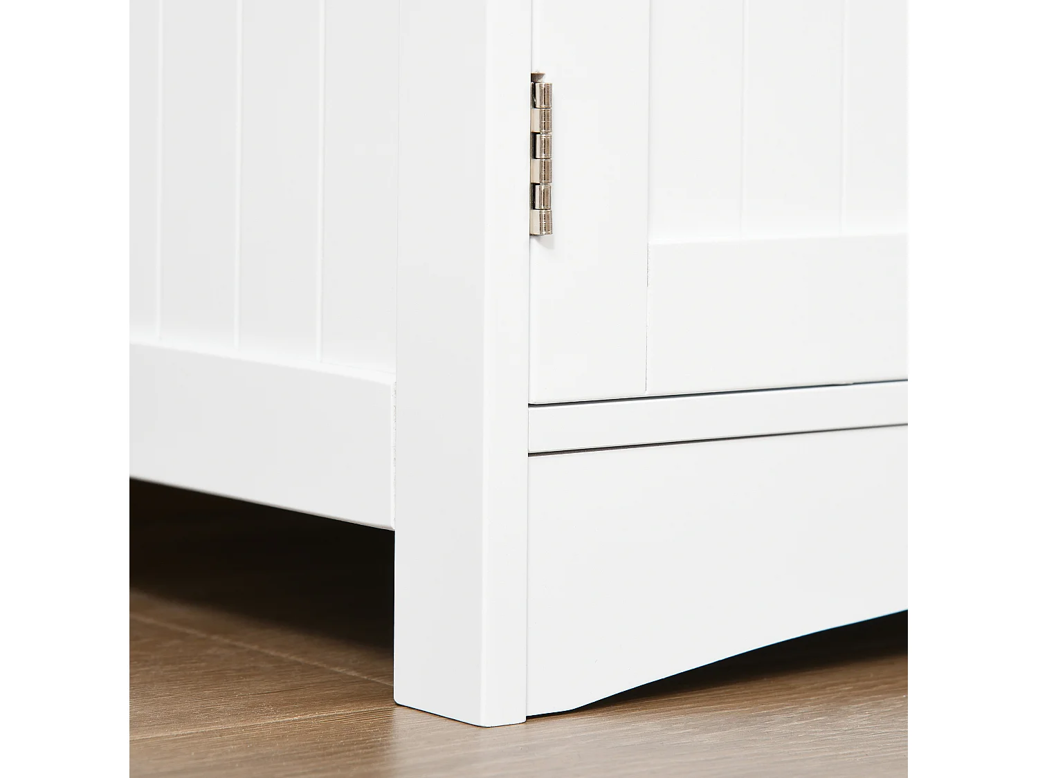 Mobile bagno multiuso in legno bianco con ante 60x33x122.5cm