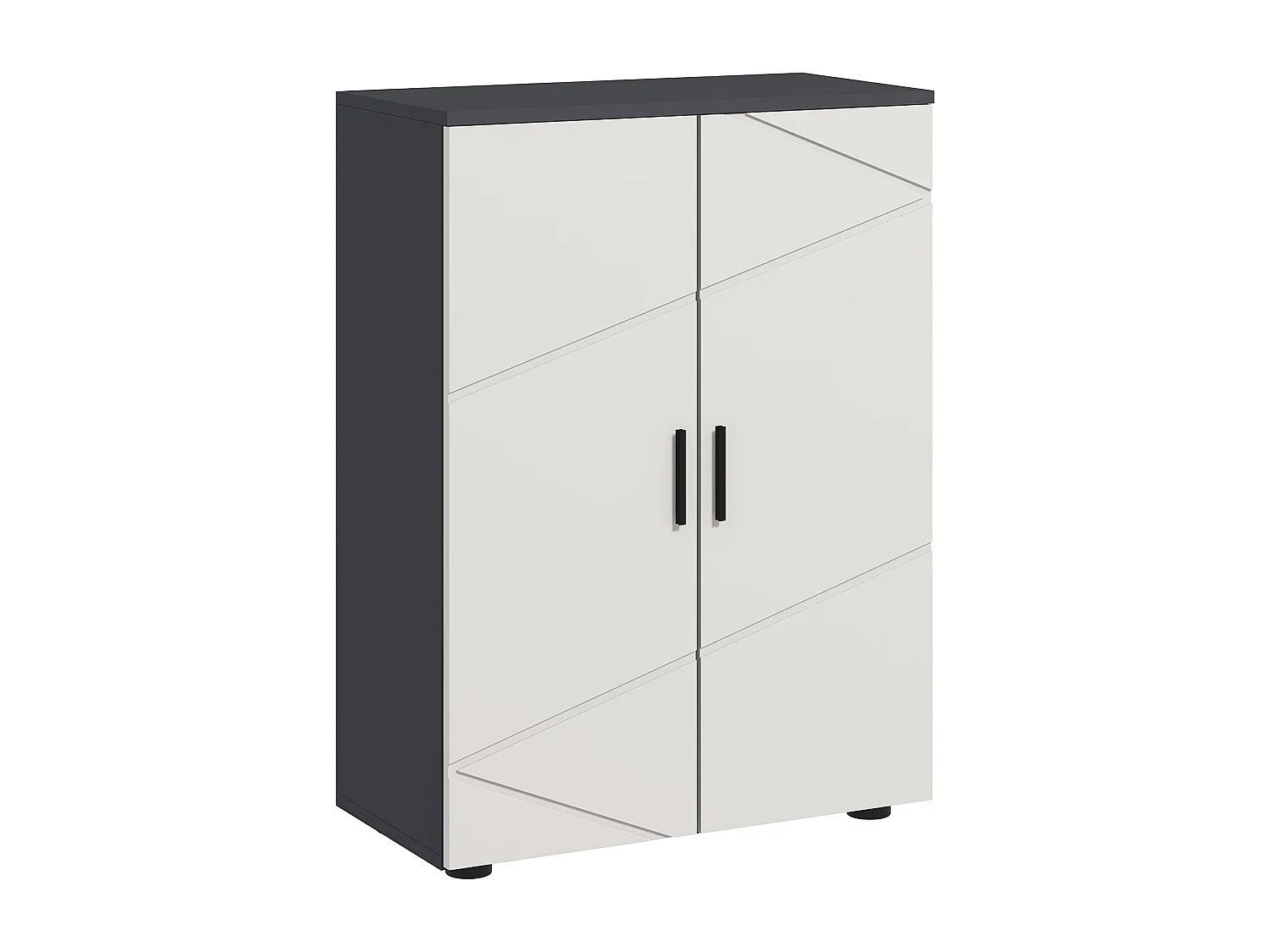 Mobile bagno 2 ante con 3 ripiani 60x30x82cm in legno grigio