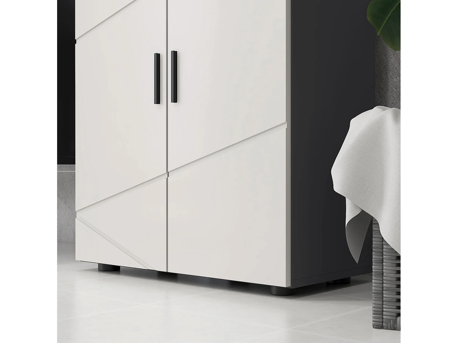 Mobile bagno 2 ante con 3 ripiani 60x30x82cm in legno grigio