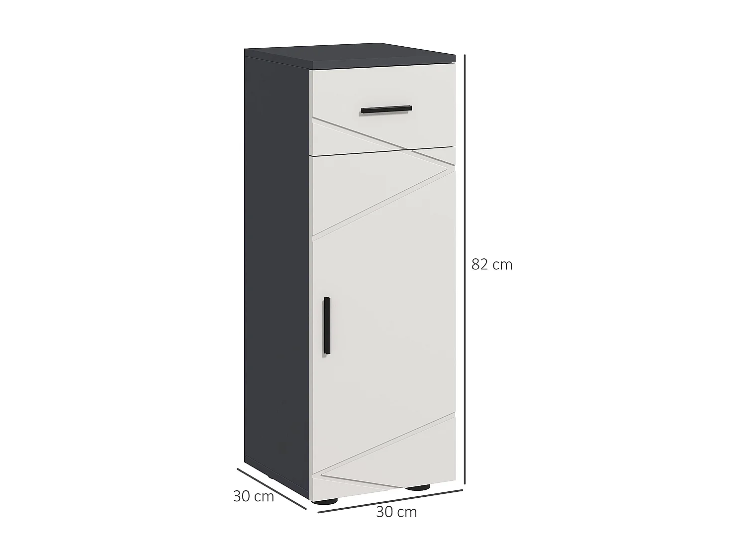 Mobiletto bagno con cassetto e armadietto a 2 livelli regolabili