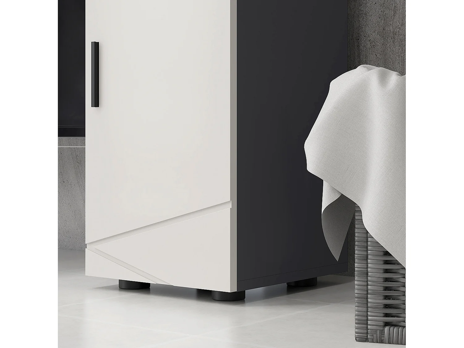 Mobiletto bagno con cassetto e armadietto a 2 livelli regolabili