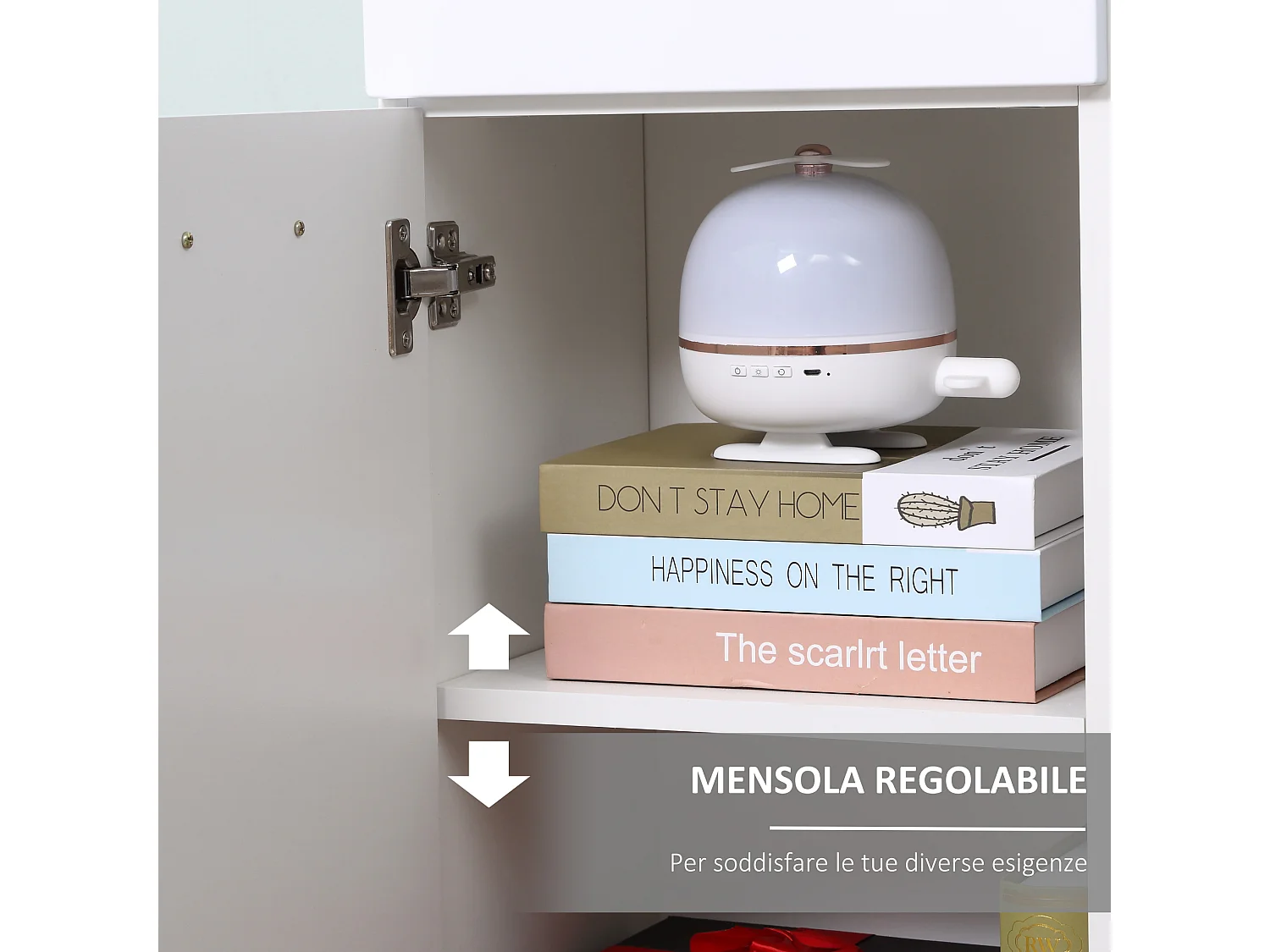 Mobiletto bagno in legno armadietto 1 anta mensole e cassetto