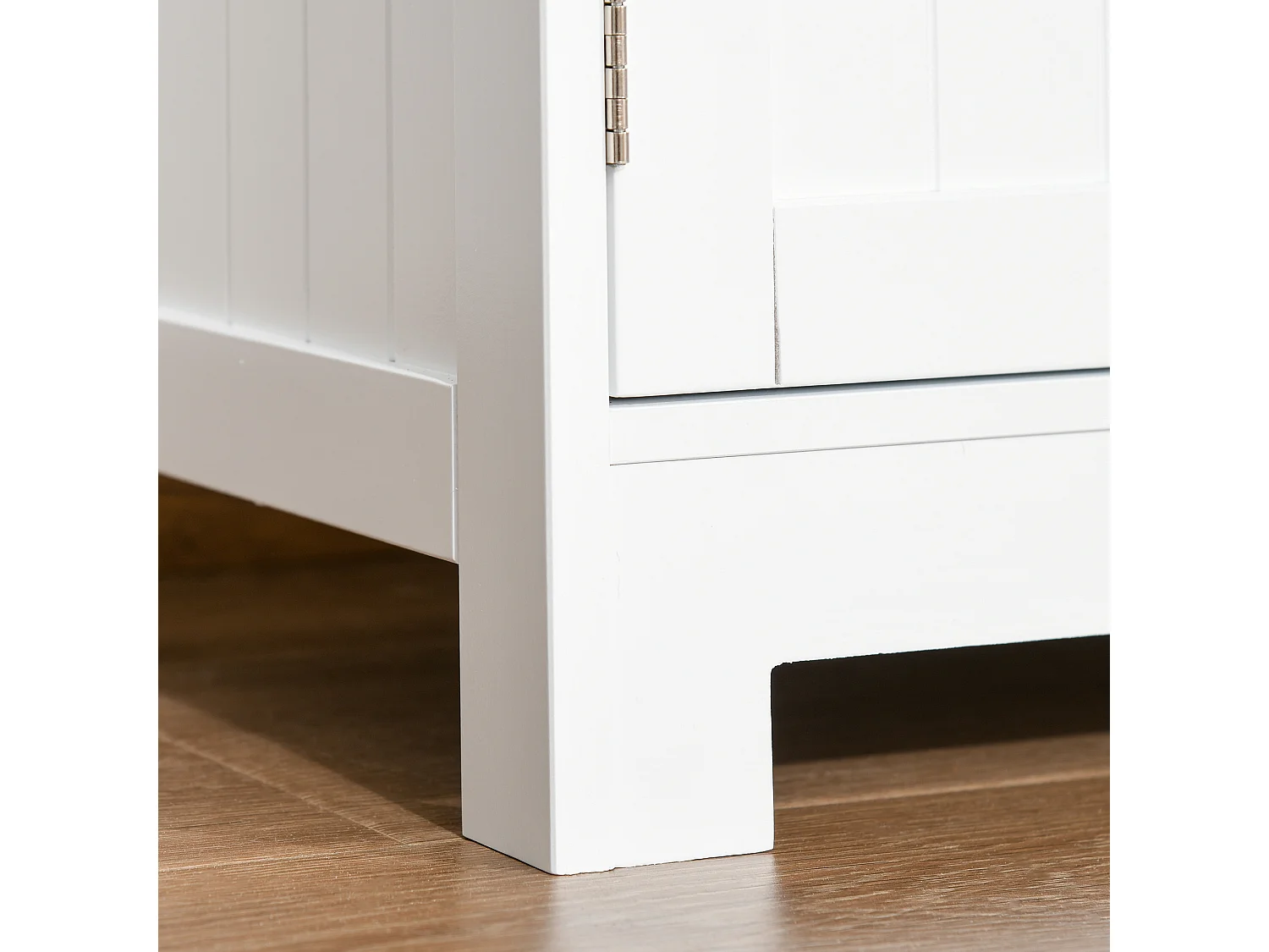 Mobile bagno multiuso con 2 armadietti e ante in vetro e legno bianco