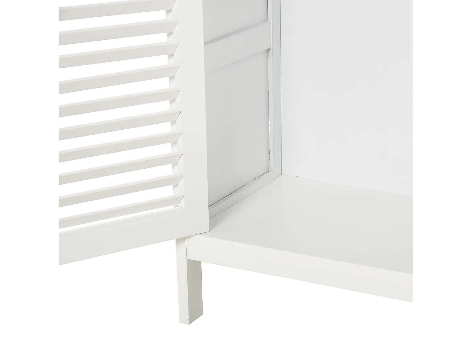 Mobiletto da bagno bianco con 2 ripiani e armadietto in mdf bianco