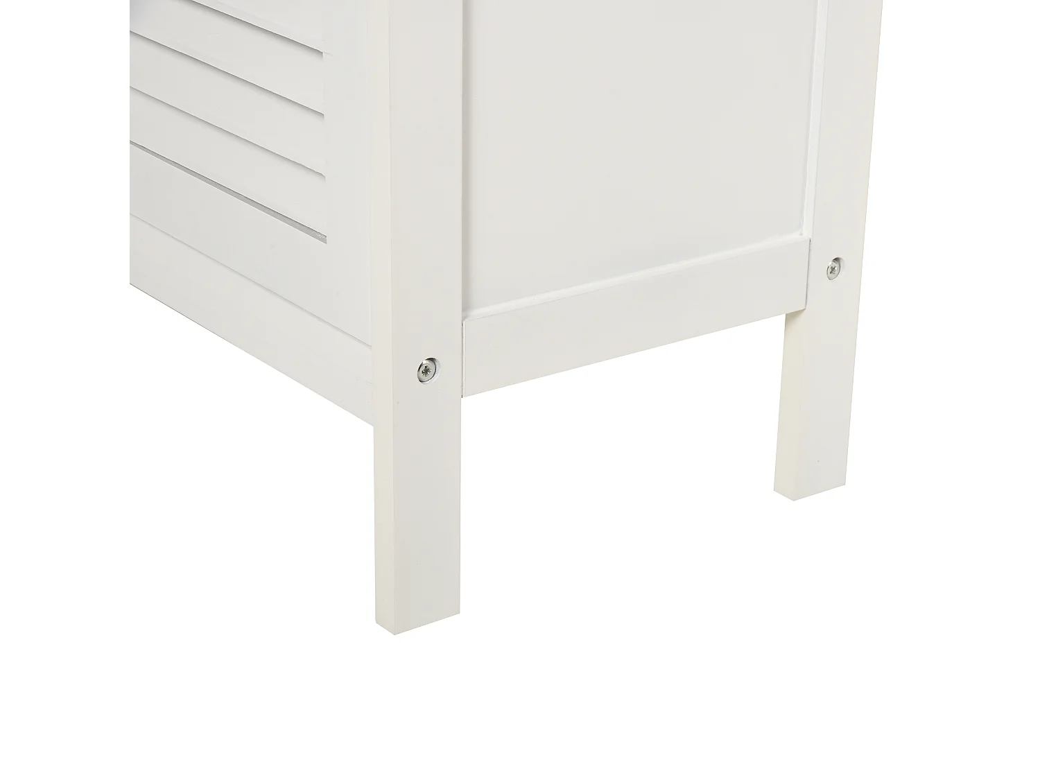 Mobiletto da bagno bianco con 2 ripiani e armadietto in mdf bianco