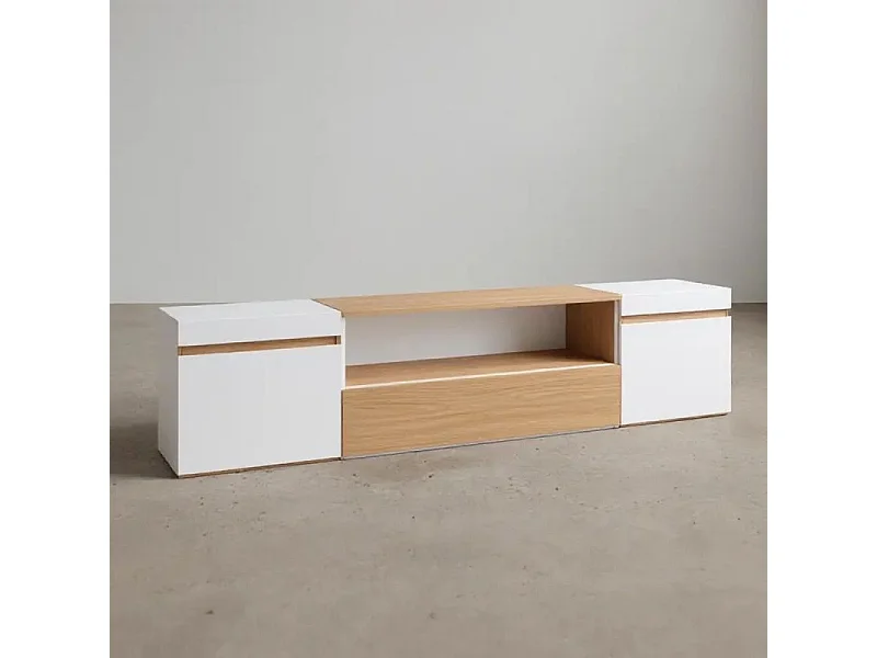 Mueble TV Kavos Roble Arena- Blanco